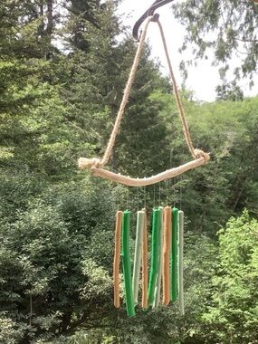 Driftwood Art, Painted Driftwood Wind Chime ,Mobile, Driftwood Coastal Decor